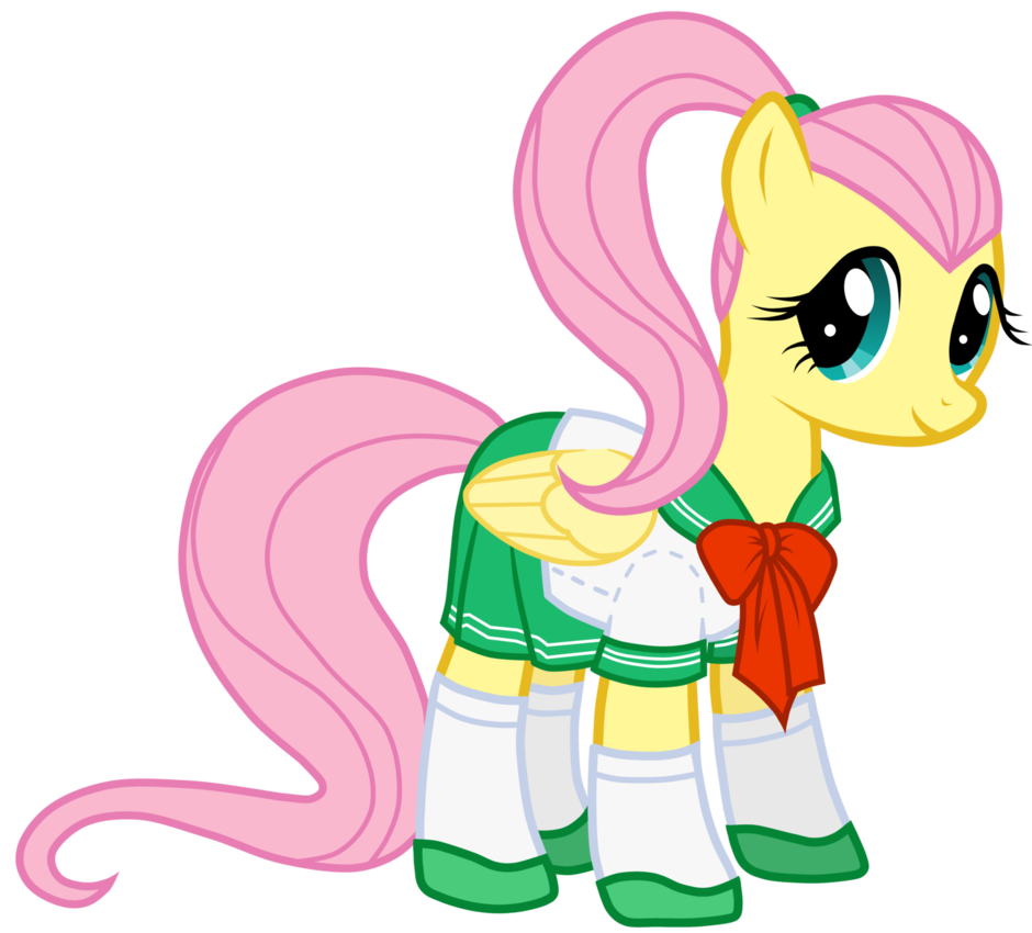 fluttershy in school uniform by jennieoo