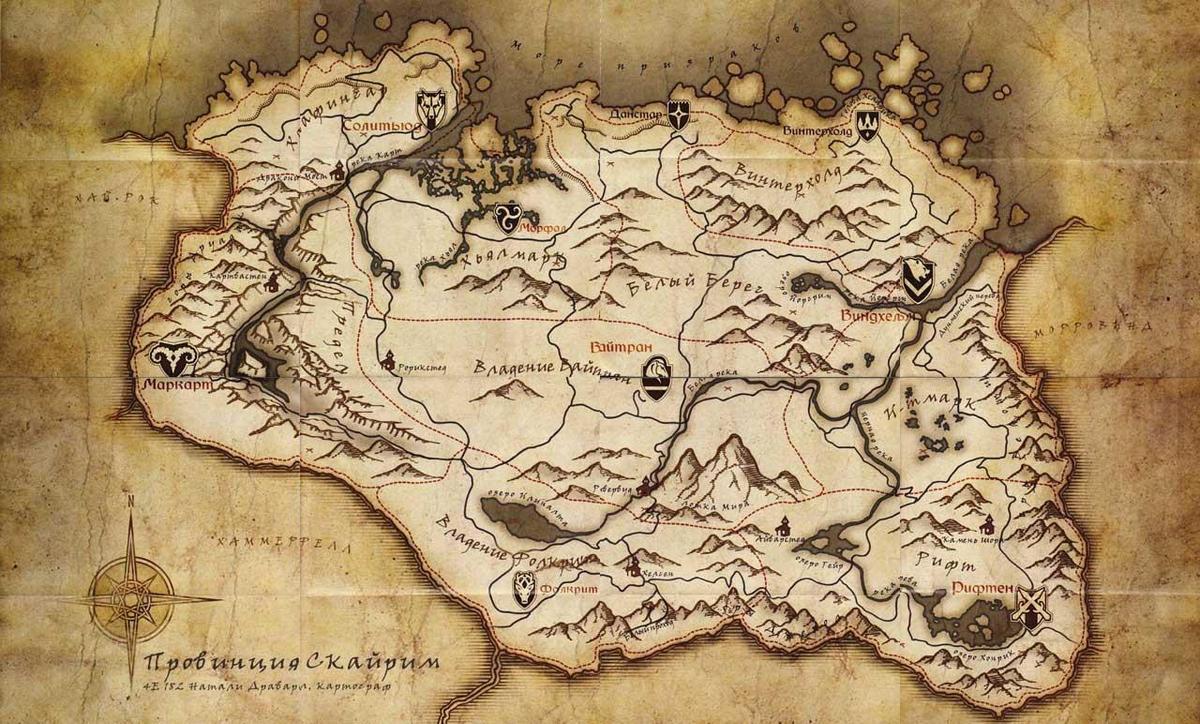 elder scrolls skyrim map karte world