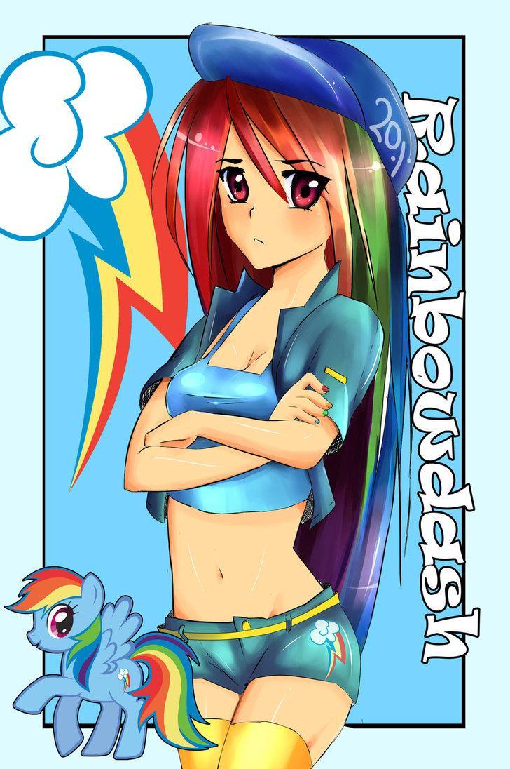 human mane 6  rainbow dash by netamenta-