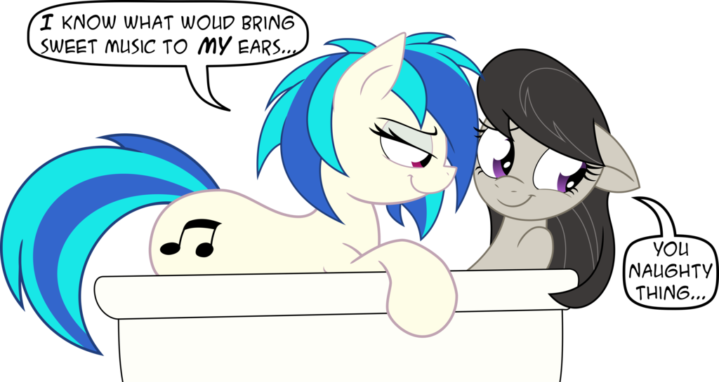 vinyl and octavia in the tub vector by b