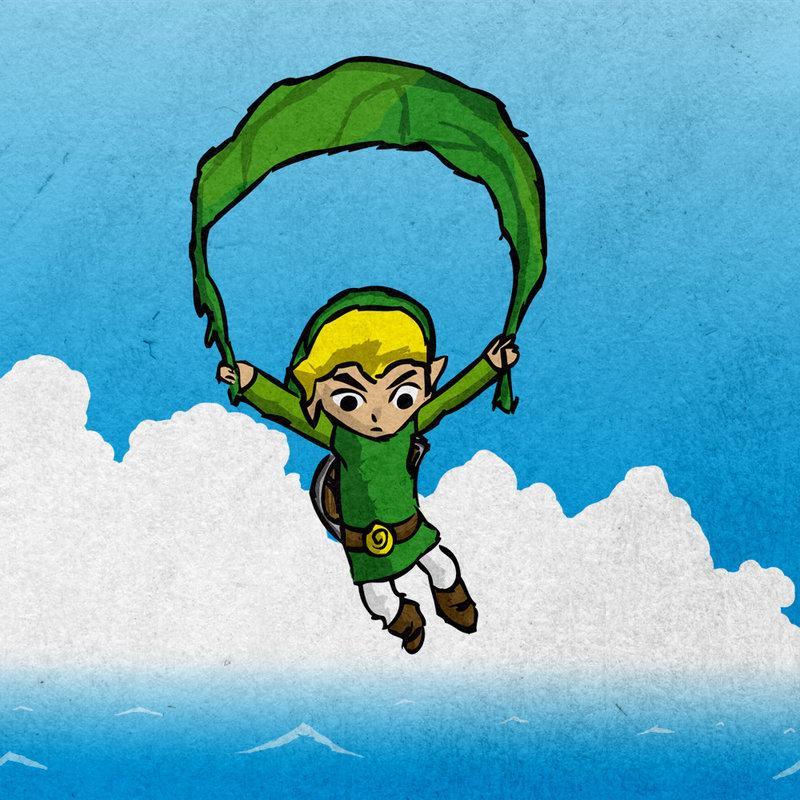 link gliding with deku leaf by jmb1