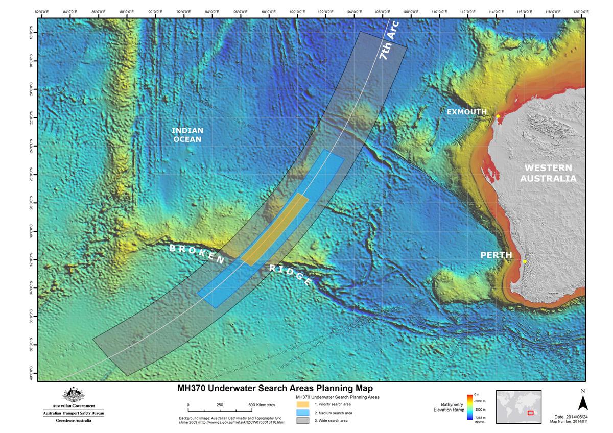 MH370 SearchAreaMap June 2014