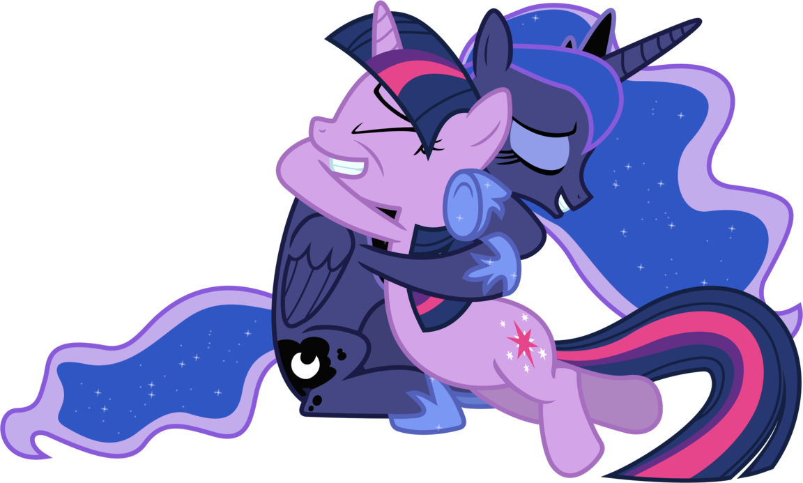 princess luna and twilight sparkle huggi