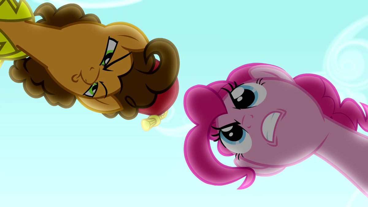 Pinkie Pie staring down Cheese Sandwich 