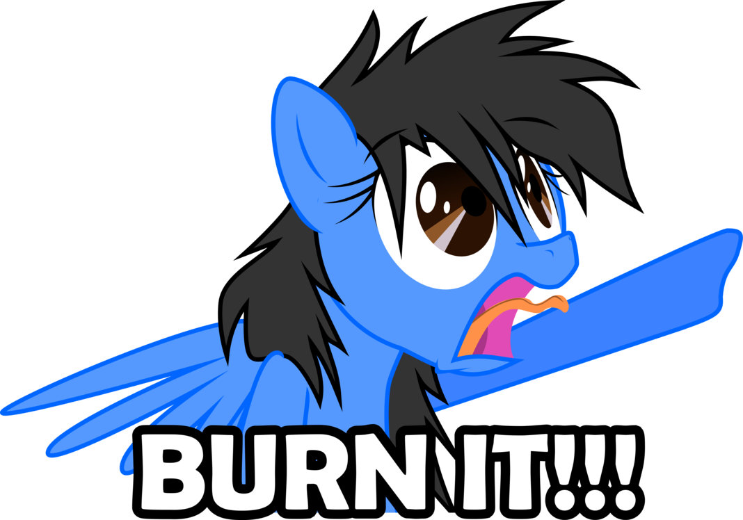 emoticon  burn it    by blueathombomb-d8