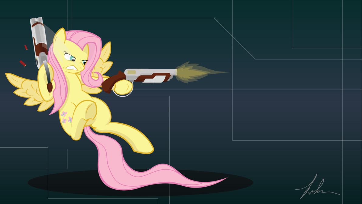 badass fluttershy by johntb-d4h3ddp