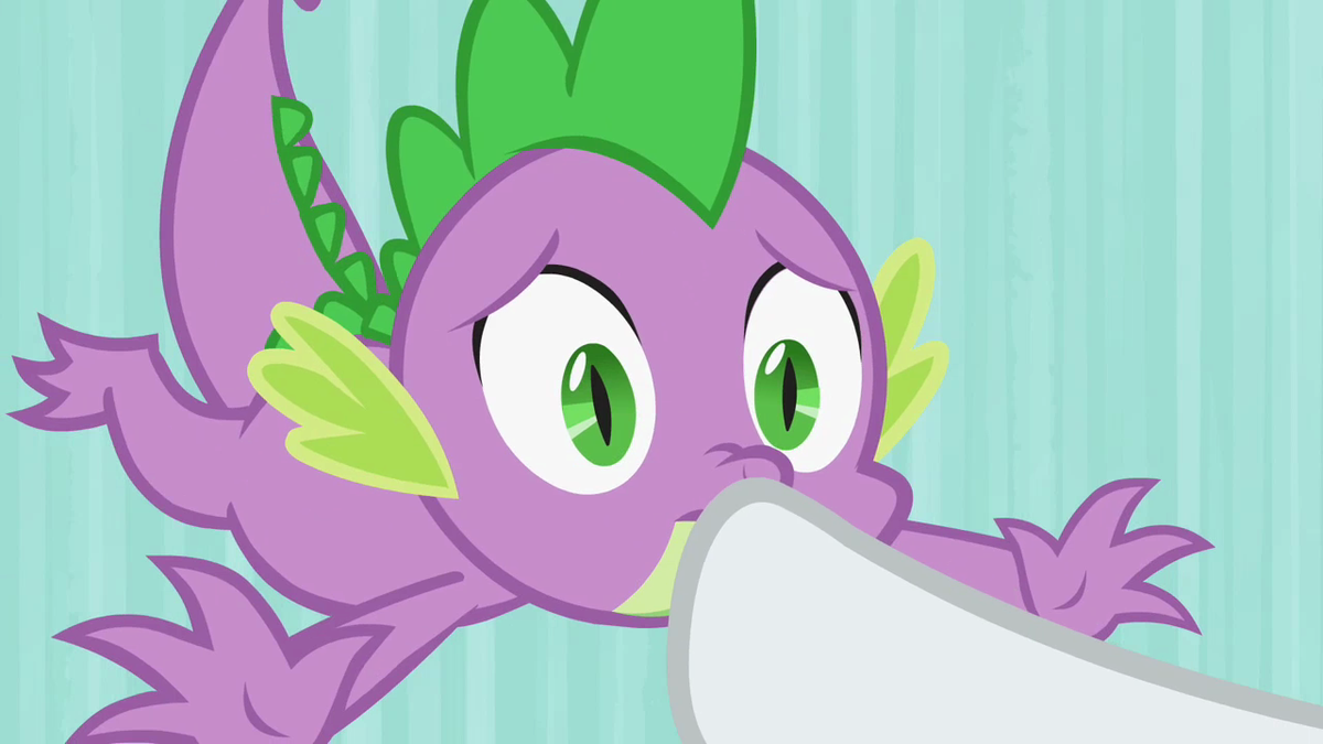 Spike gets hushed by Rarity S02E10