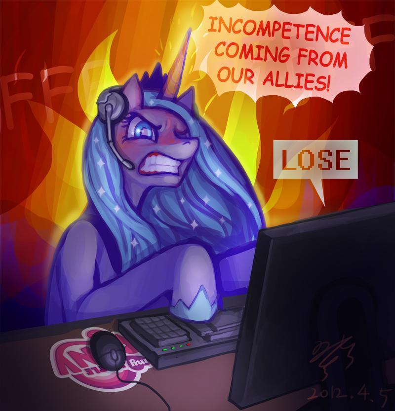 mlp angry luna gamer by pmo0908-d4xqimk