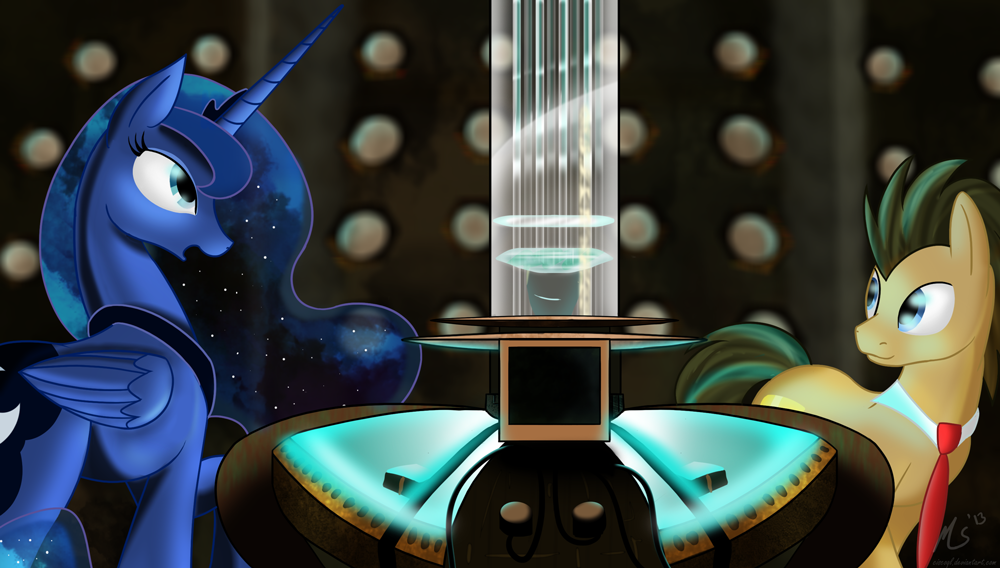 princess luna inside the tardis with dr 