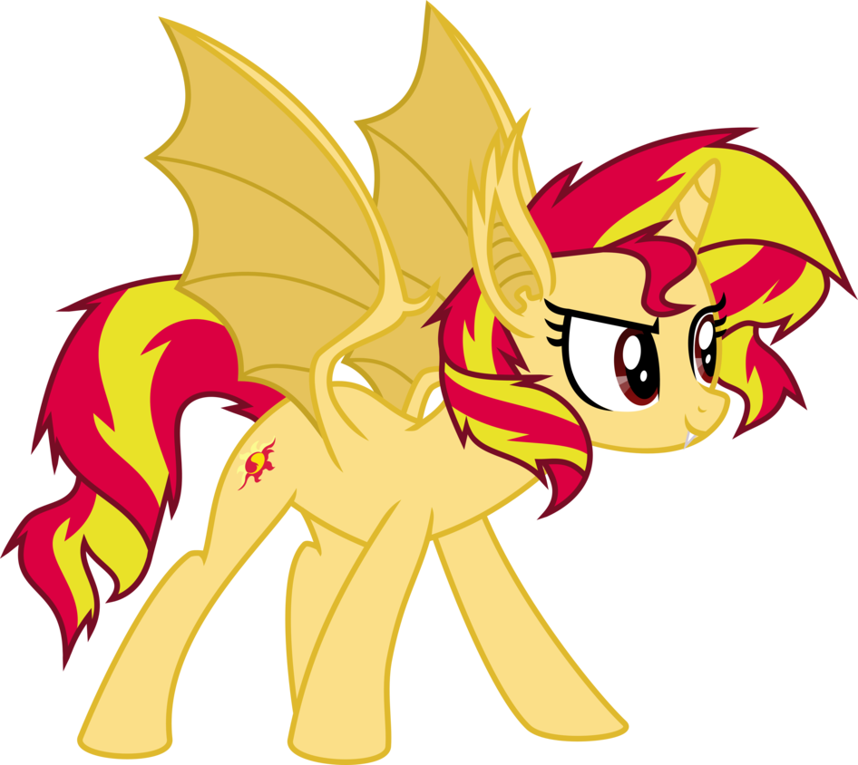 sunset shimmer vampire bat pony by elsia