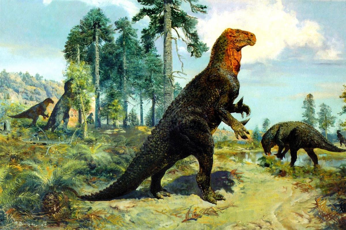 iguanodon by zdenek burian 1962
