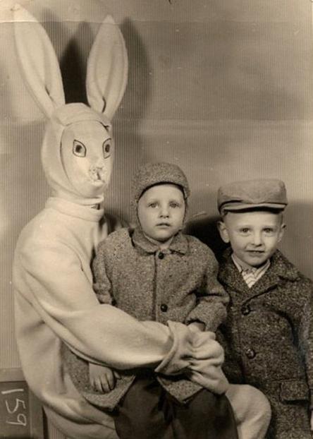 creepy sinister easter rabbit portrait