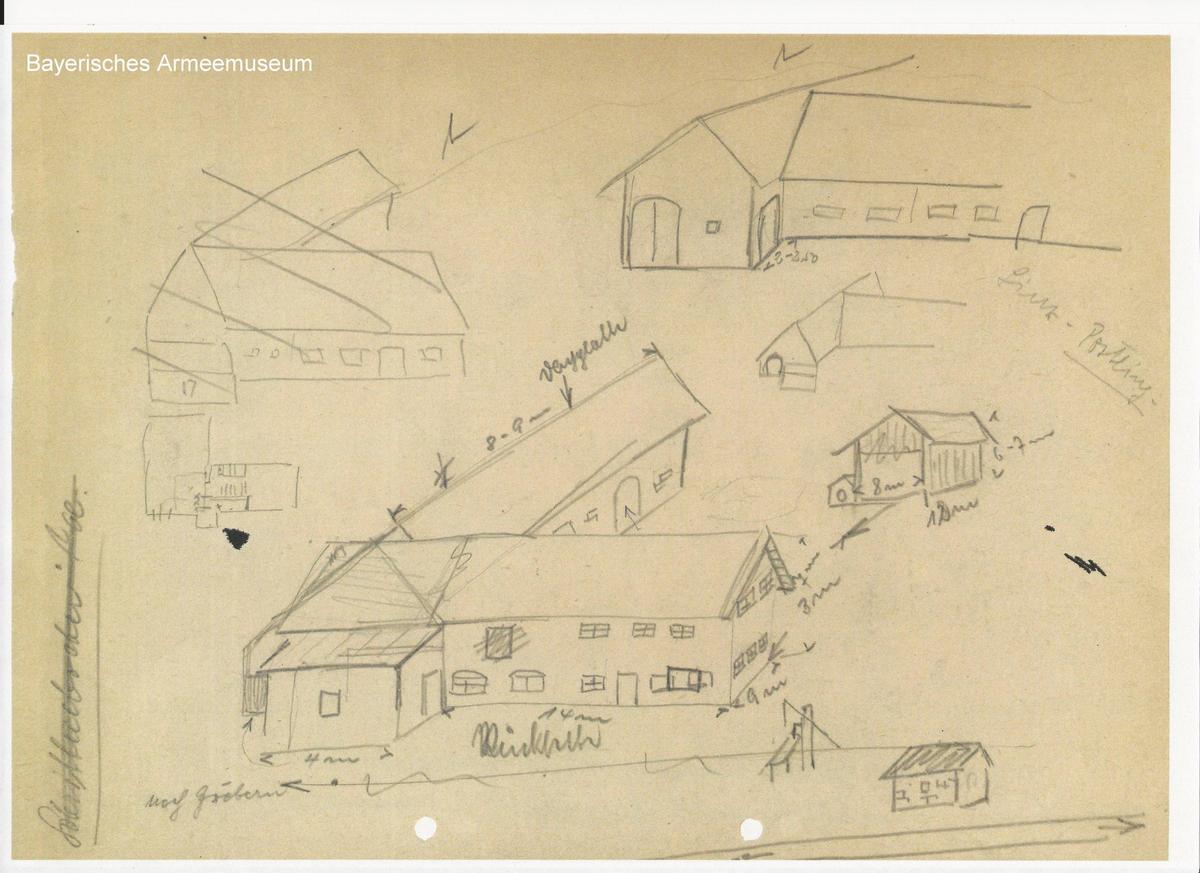 Skizze HK Schwaiger Nordansicht 1952