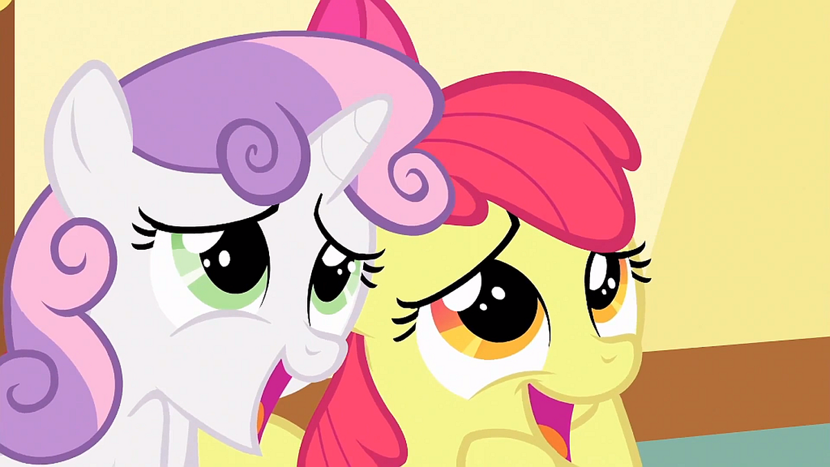 Sweetie Belle and Apple Bloom Awww S1E23