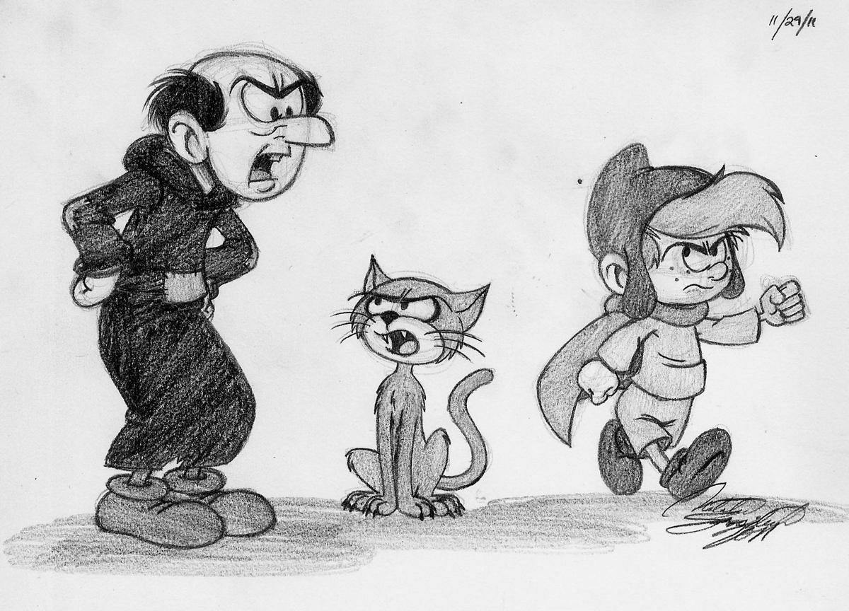 Gargamel2C Azrael2C and Scruple Sketches