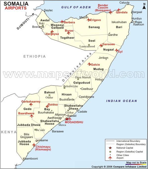 somalia airports map