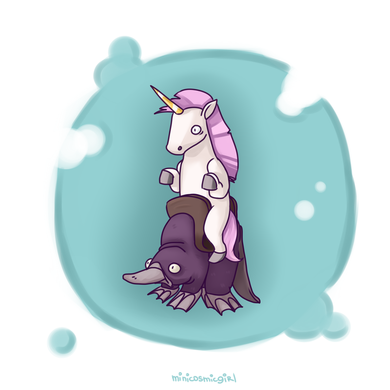 unicorn on a platipus by minicosmicgirl-