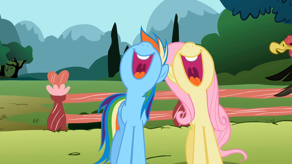 Rainbow Dash and Fluttershy singing in u