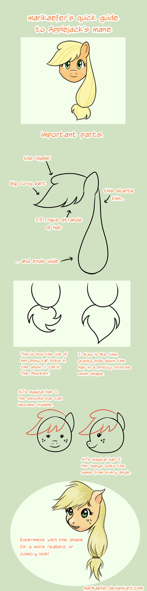 applejack mane tutorial by marikaefer-d4