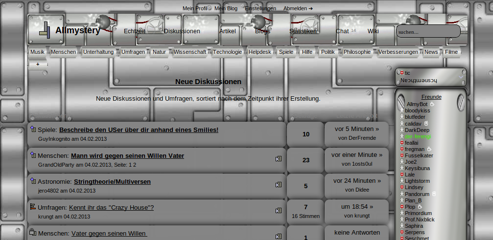 cbf3d9 1 Neue Diskussionen  Allmystery