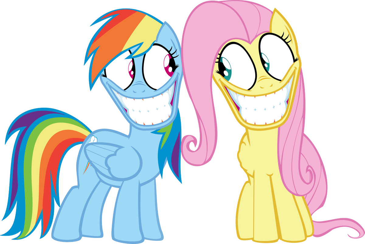 rainbow dash and fluttershy  creepy face