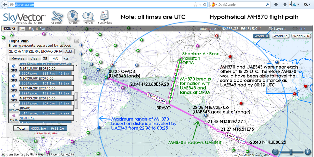 MH370 PossibleFlightPathTo ShahbazAirBas