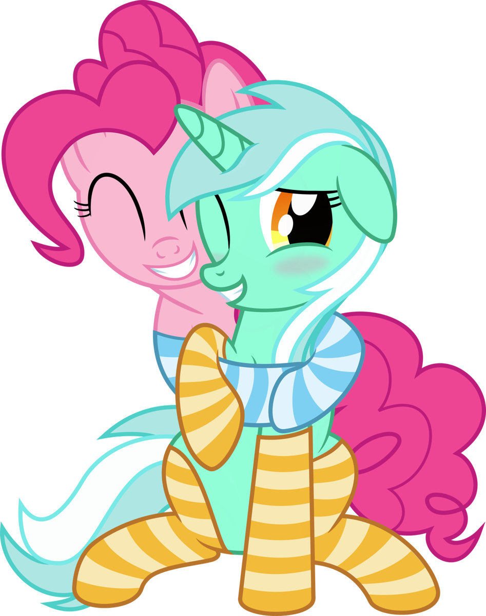 hugs  pinkie and lyra  socks version  by