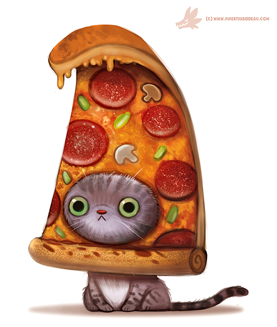 daily paint  1103  pizza cat by cryptid 