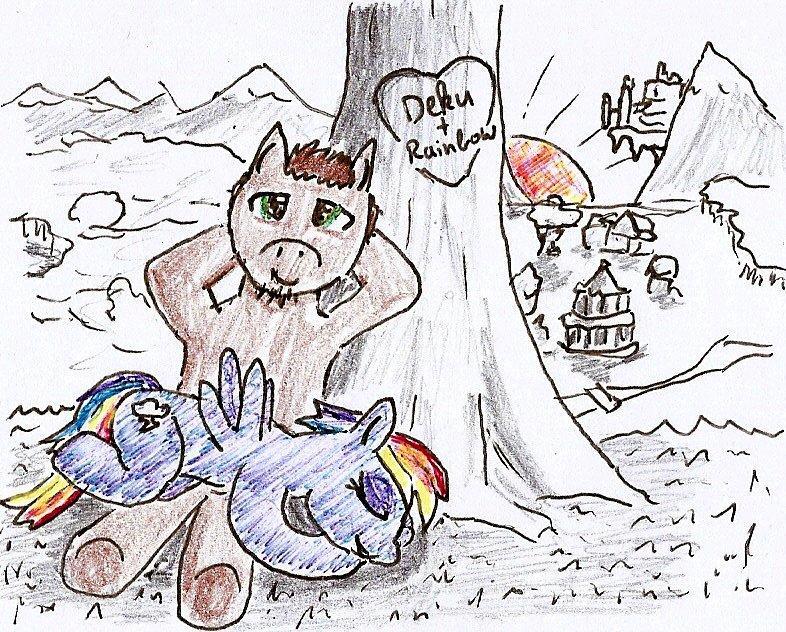 deku and rainbow dash tree  scan  by dek