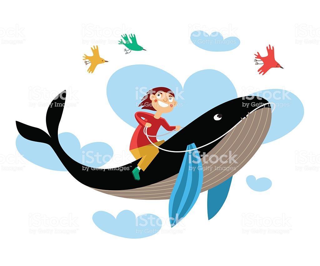drawing-boy-sitting-astride-a-whale-vect