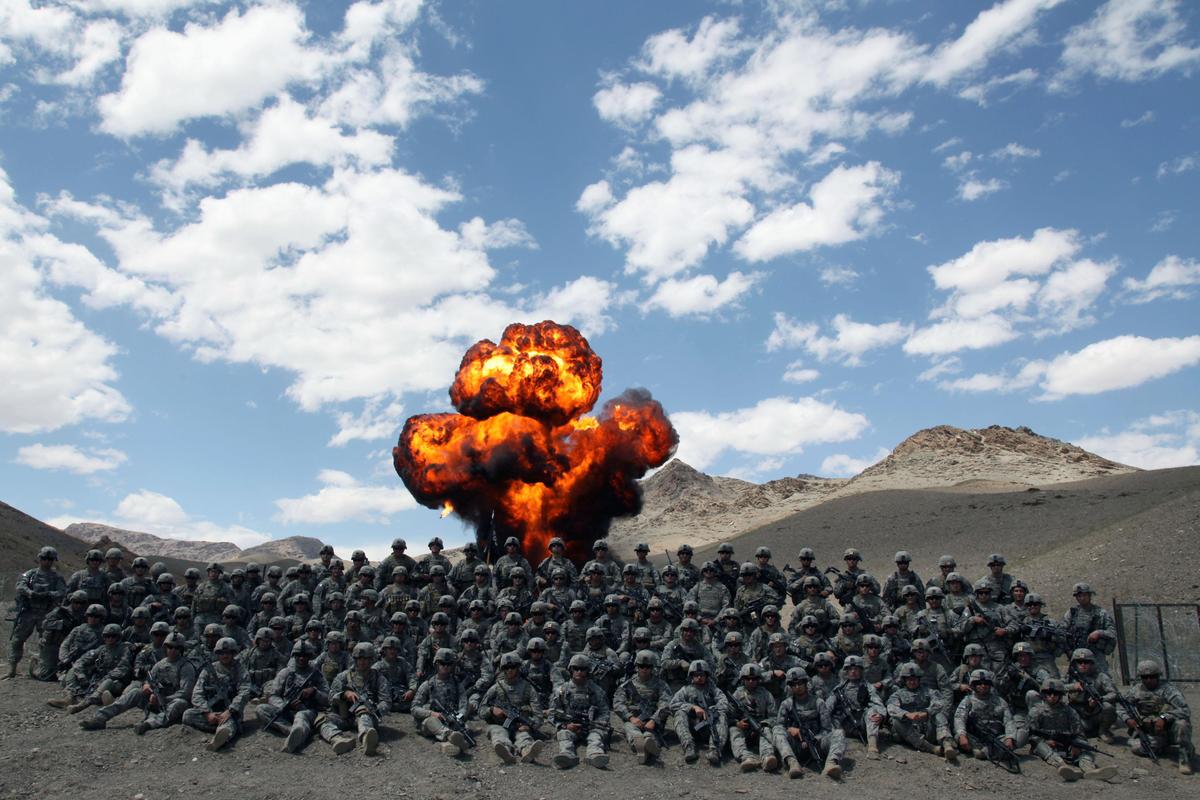 US Army in Afghanistan explosion in the 