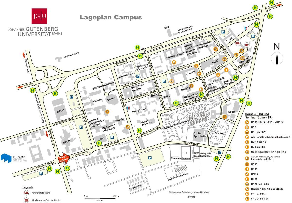 JGU lageplan campus