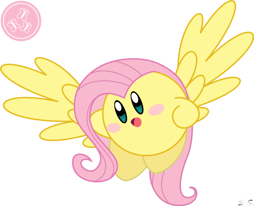 kirby fluttershy by silver soldier-d5axm