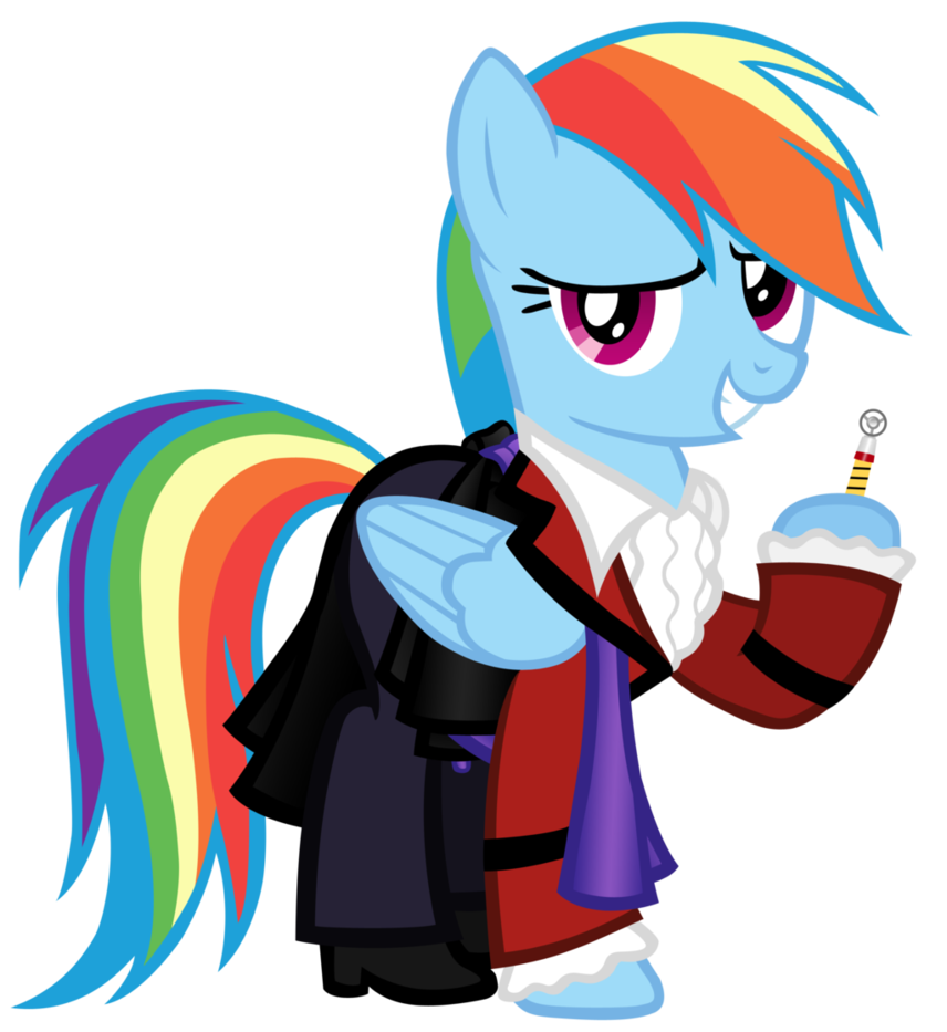 rainbow dash as the 3rd doctor by silver