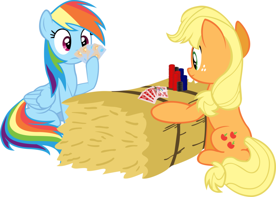 rainbow dash and applejack poker by rich