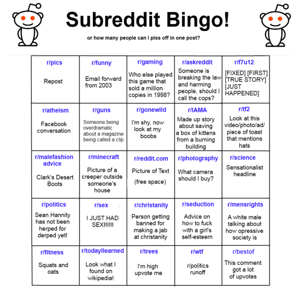 600px Subredditbingo