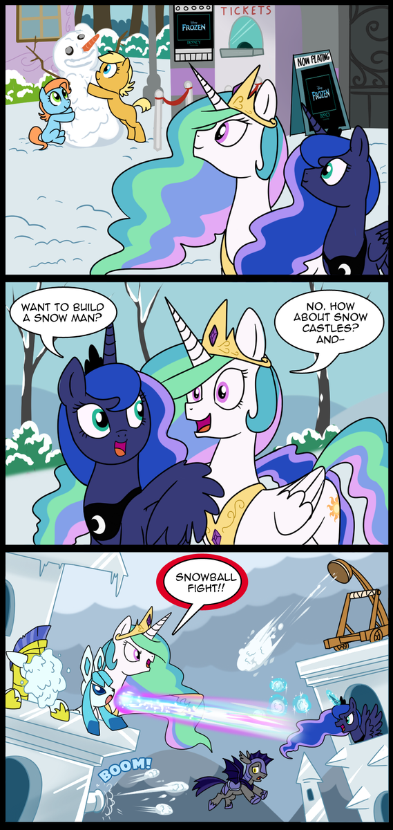 mlp  wanna build a snow man   commission