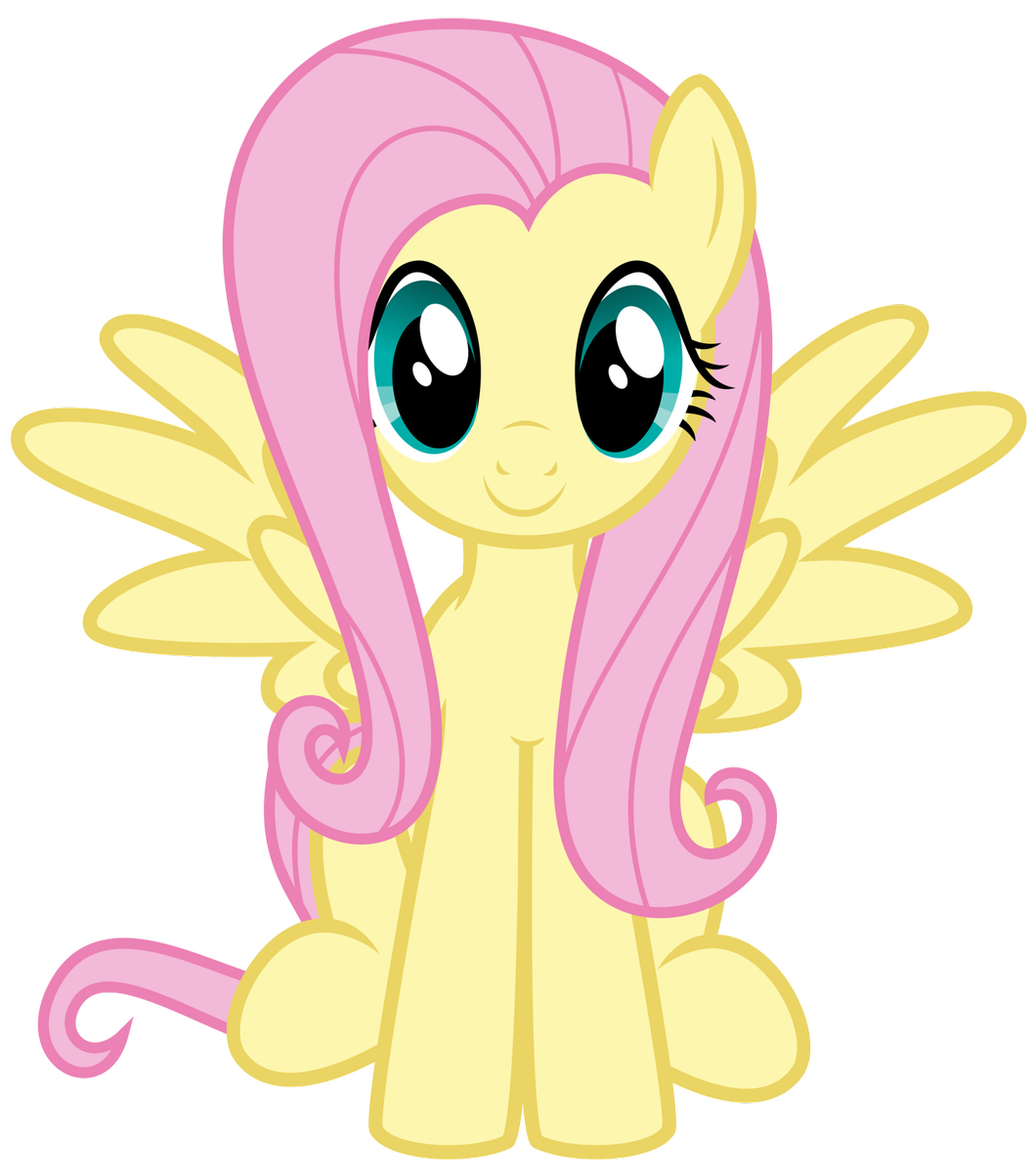 fluttershy sitting by thatguy1945-d6tghr