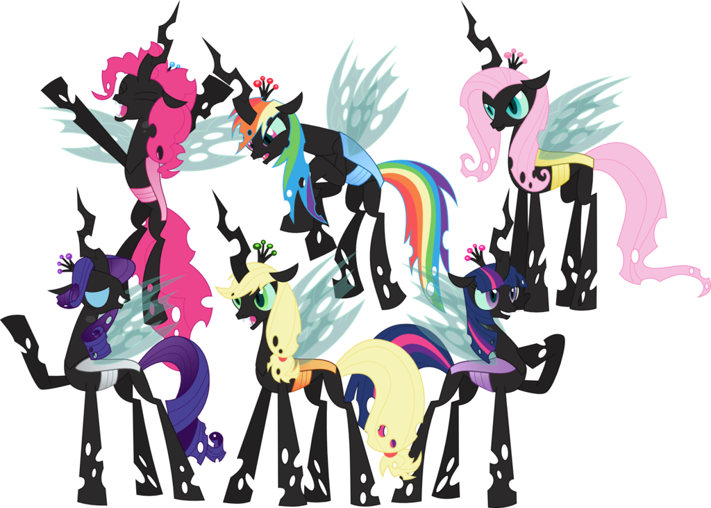 changeling mane six by kaylathehedgehog-