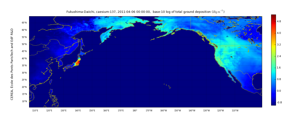 cumulated total deposition ground fukush