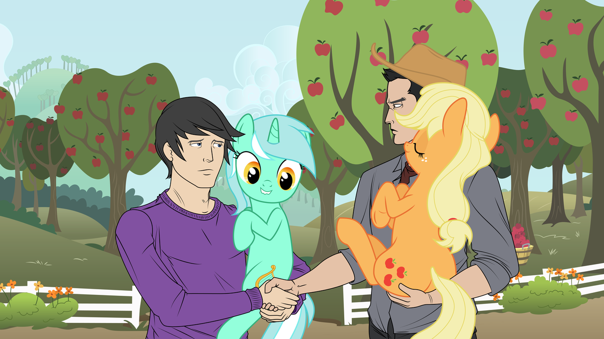 mlp sketchvector  aj and lyra by mewtwo 