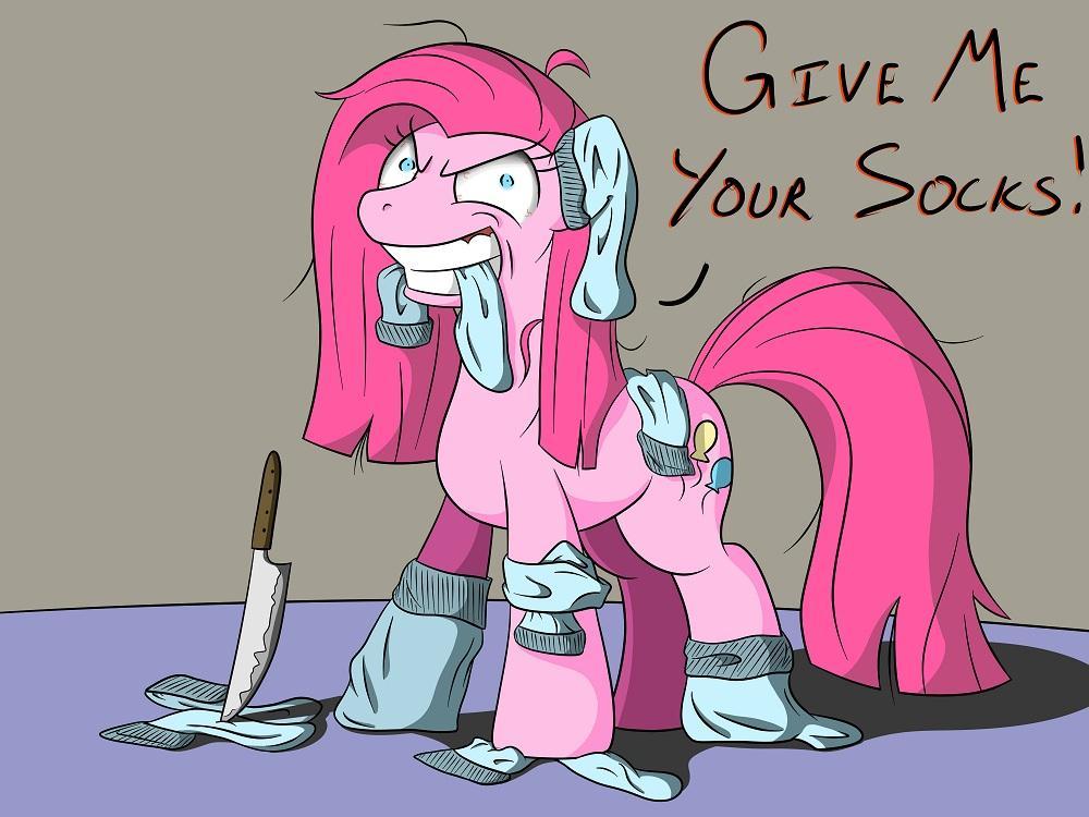mlp   pinkie pie is crazy for sock by fi