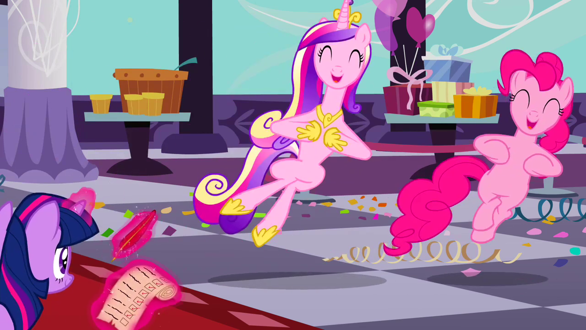 Princess Cadance and Pinkie Pie dancing 