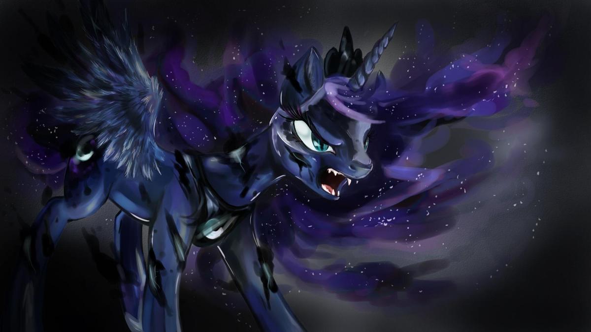 Princess Luna transforming into Nightmar