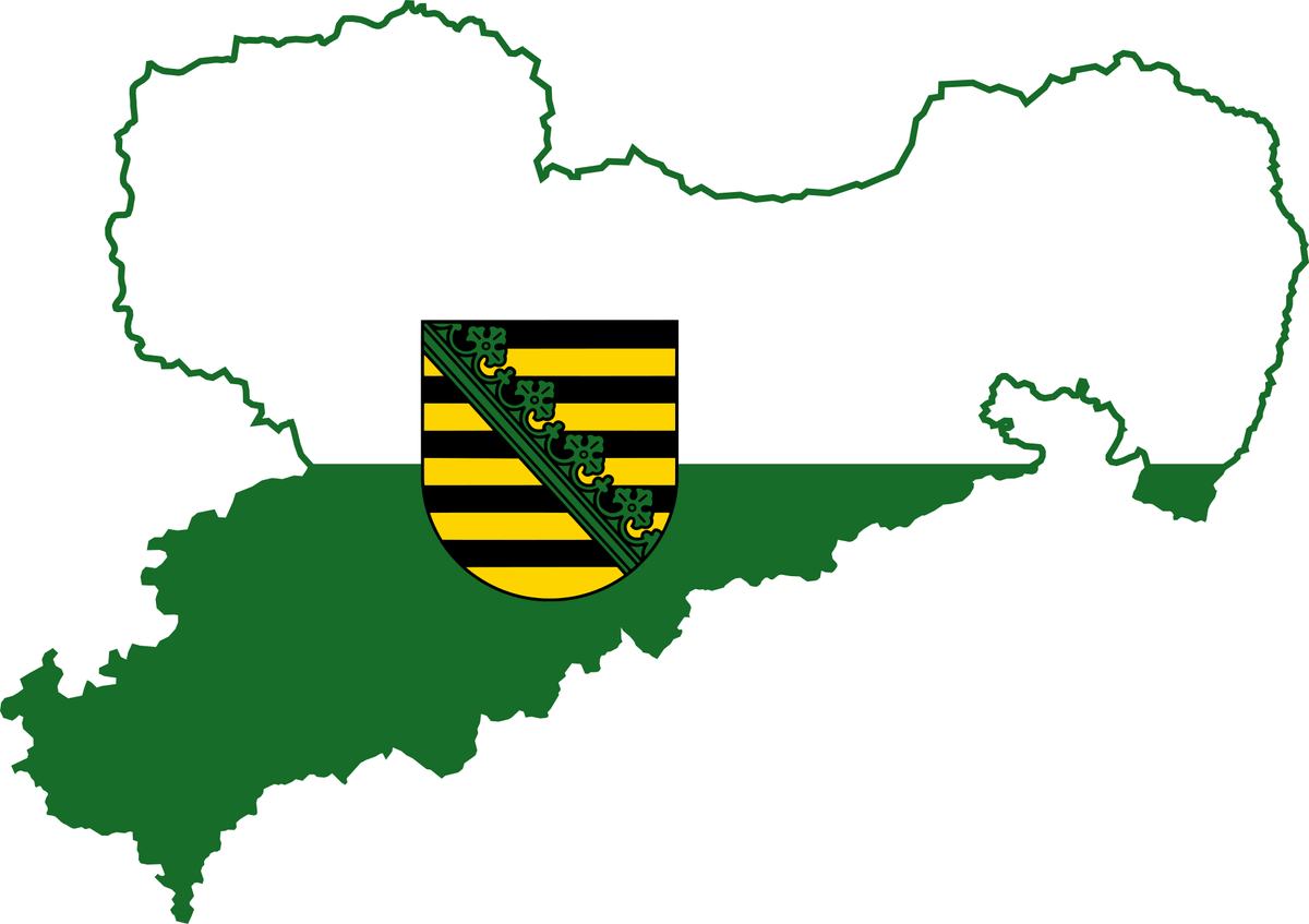 Flag map of Saxony