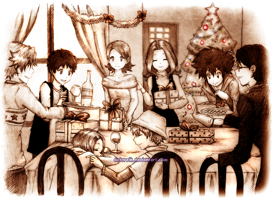 digimon  together for christmas by detor