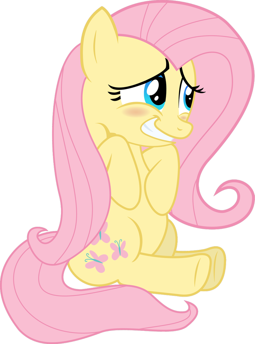 blushing fluttershy   vector by regolith