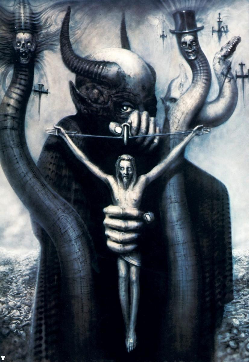 H.R.Giger-No.324-SATAN-1-acrylic-on-pape