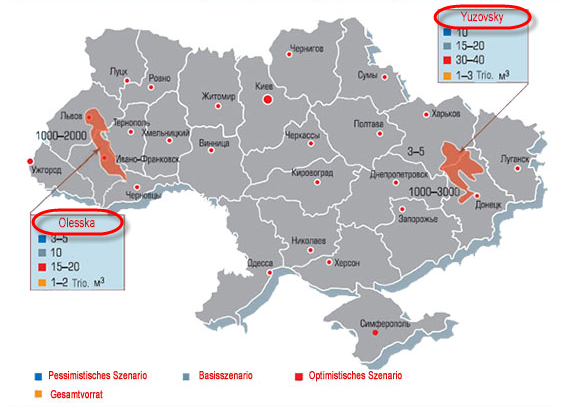 Chevron Shell Eni Ukraine Shale-gas Map