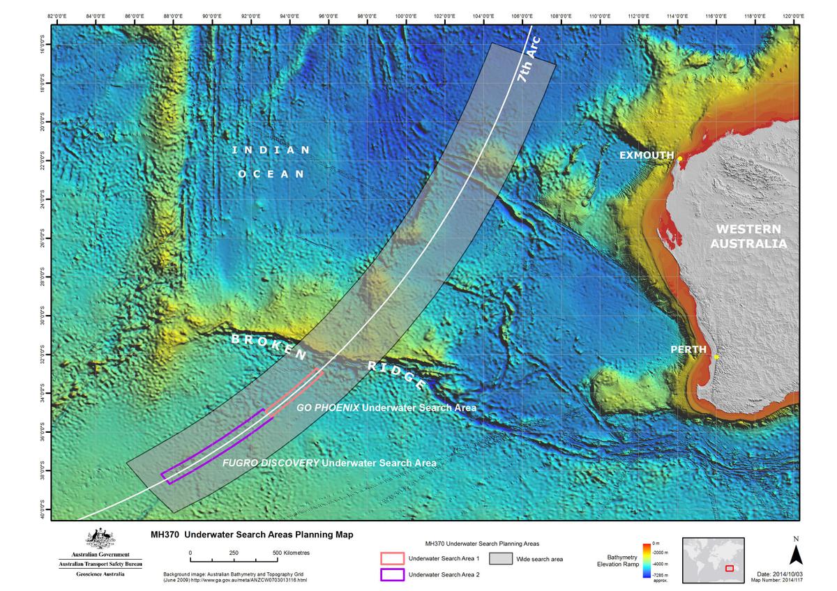 MH370 SearchAreaMap October 2014
